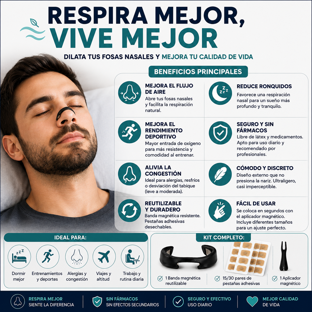 Banda Nasal  - RespiraPlus (15 Bandas)