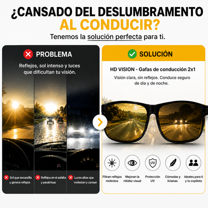 Lentes Visión HD 2x1 Visión Noche y Día