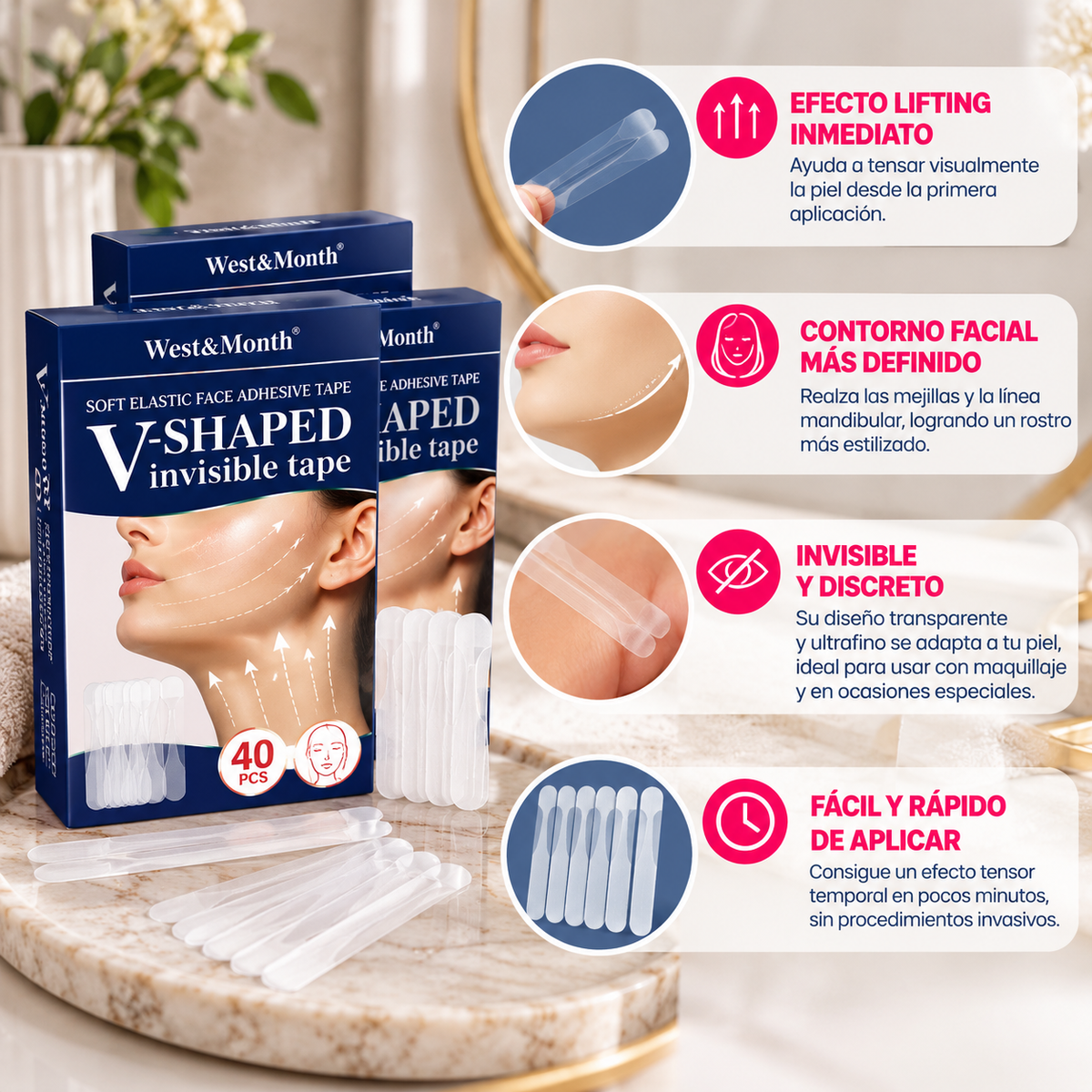 Cintas Faciales Lifting - OFERTA 2x1 (2 cajas de 40 tiras)