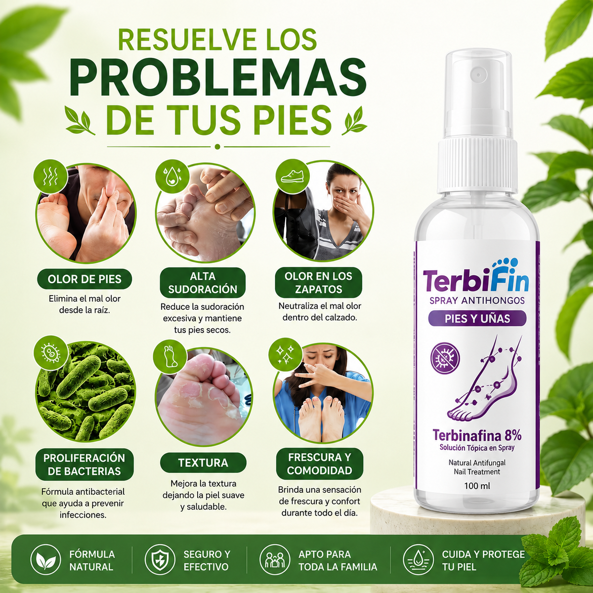 Terbifin Spray Antihongos 8% Terbinafina