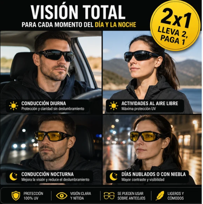 Lentes Visión HD 2x1 Visión Noche y Día